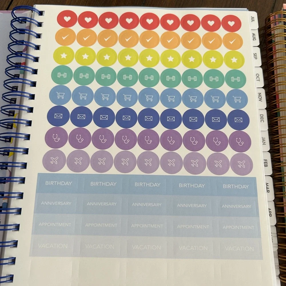 Pen Gear & Mint Green Colorful Bow Design Weekly Planner 2 pieces